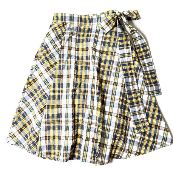 J.W. Anderson x UNIQLO plaid high waist flare skirt/4 - Picture 1 of 8